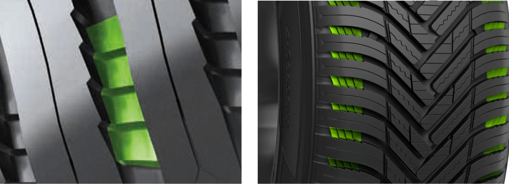 design dei bordi delle scanalature di Hankook Kinergy 4S2