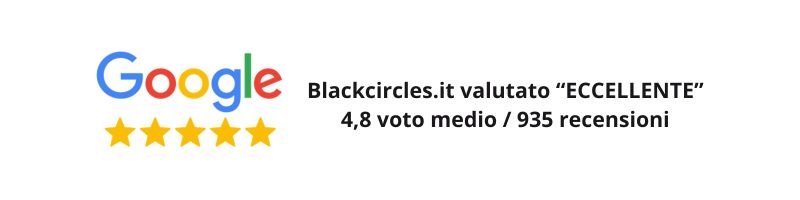 Blackcirles.it valutato "ECCELLENTE" su Google con 4,8 voto medio su 935 recensioni