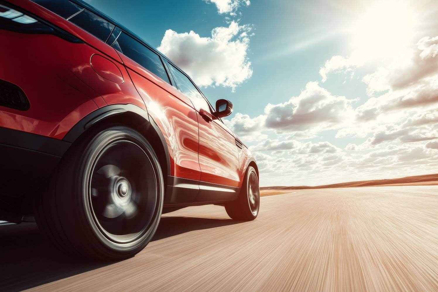 Auto rossa su strada