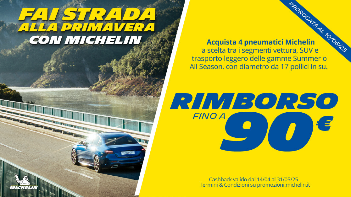 Auto su strada statale - offerta pneumatici marchio Michelin