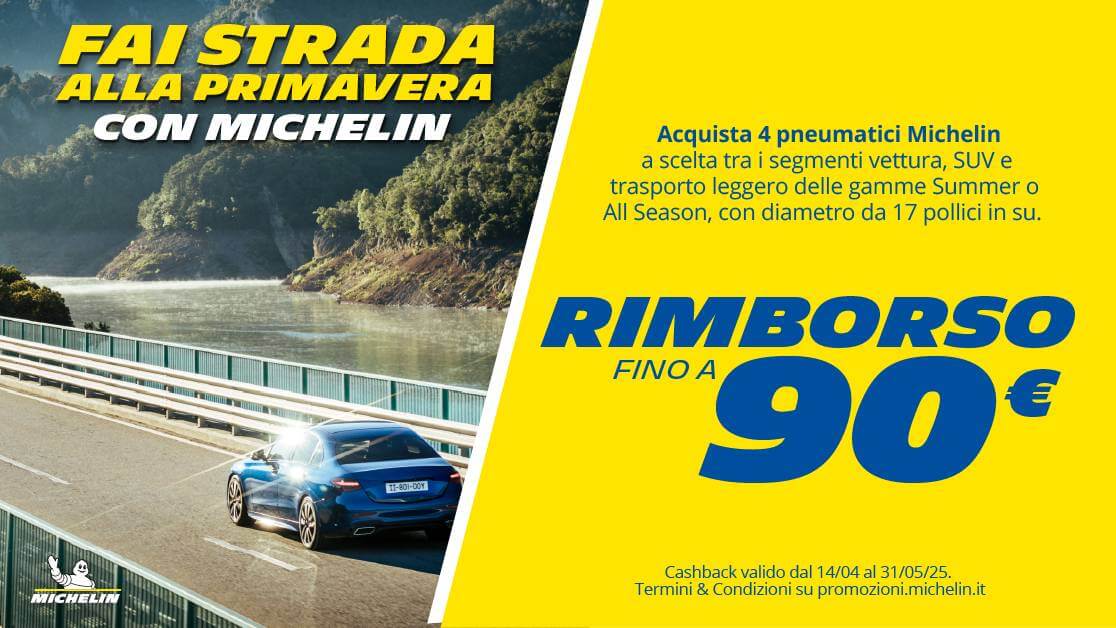 Auto su strada statale - offerta pneumatici marchio Michelin